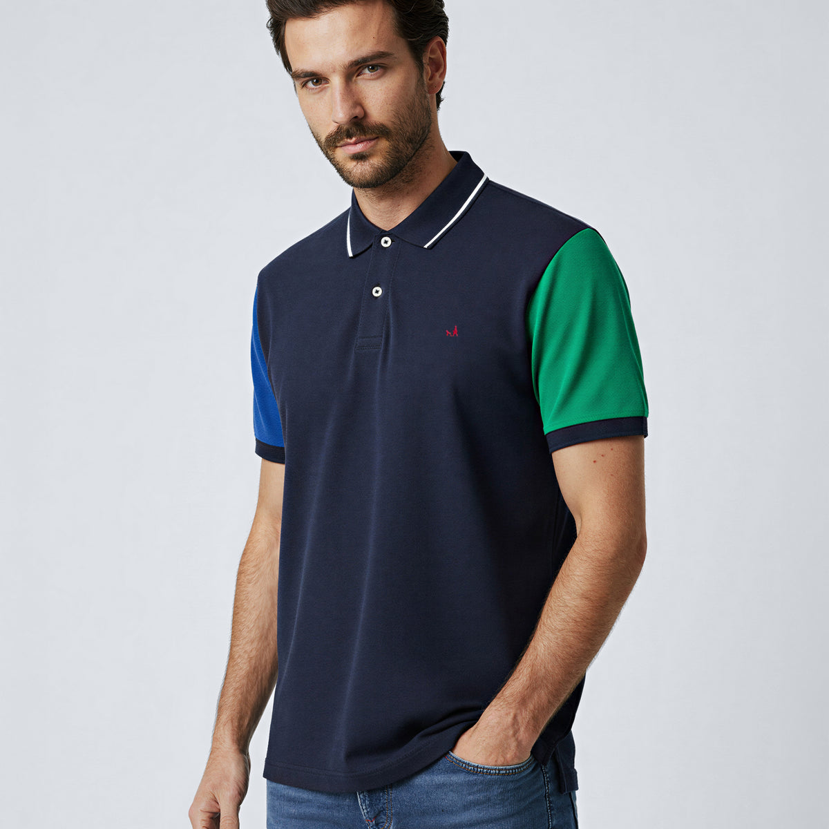 Polera Pique Colorblock – Saville Row