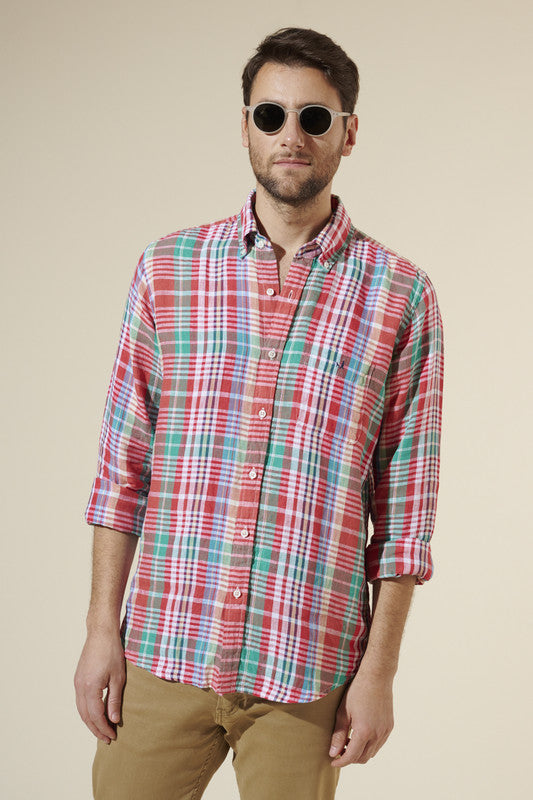 Camisa Sport Button Down Weekend Lino Coskata Check Saville Row