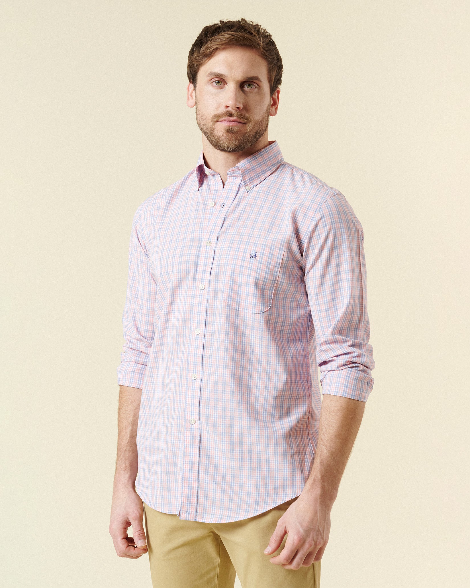 Camisa Sport Button Down Weekend Manga Larga a Cuadros Saville Row