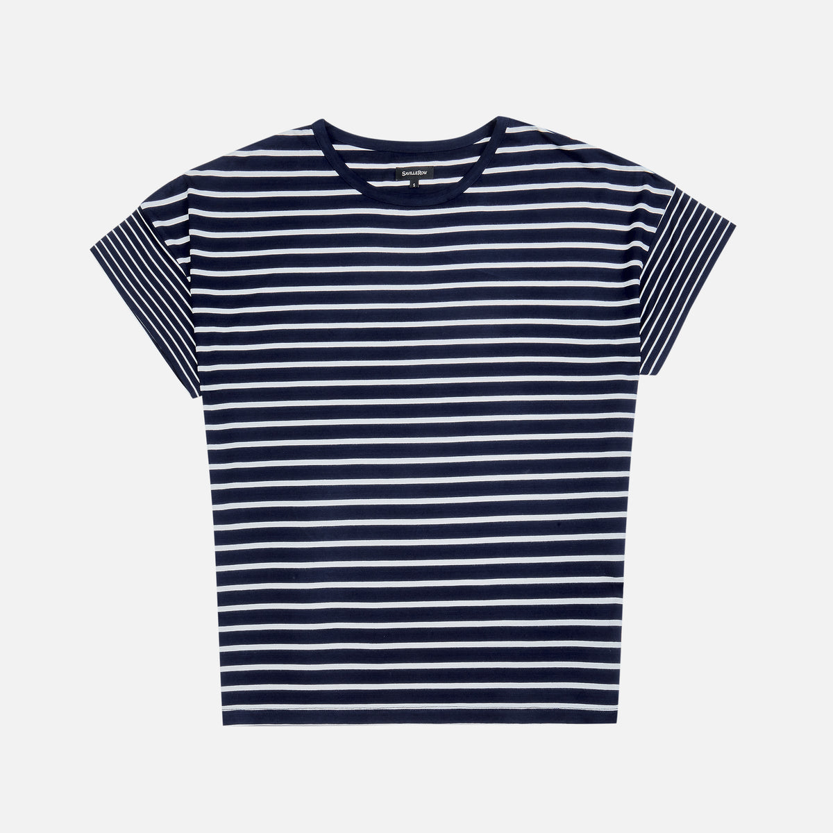 Polera Manga Corta Rayada Colorblock – Saville Row