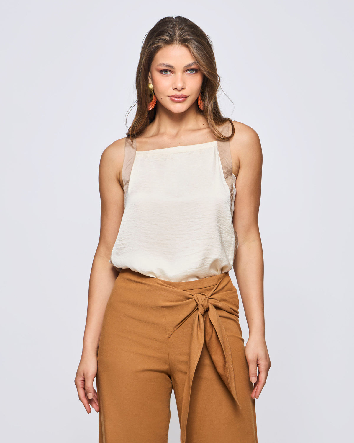 Blusa Tirantes En Contraste Continuados