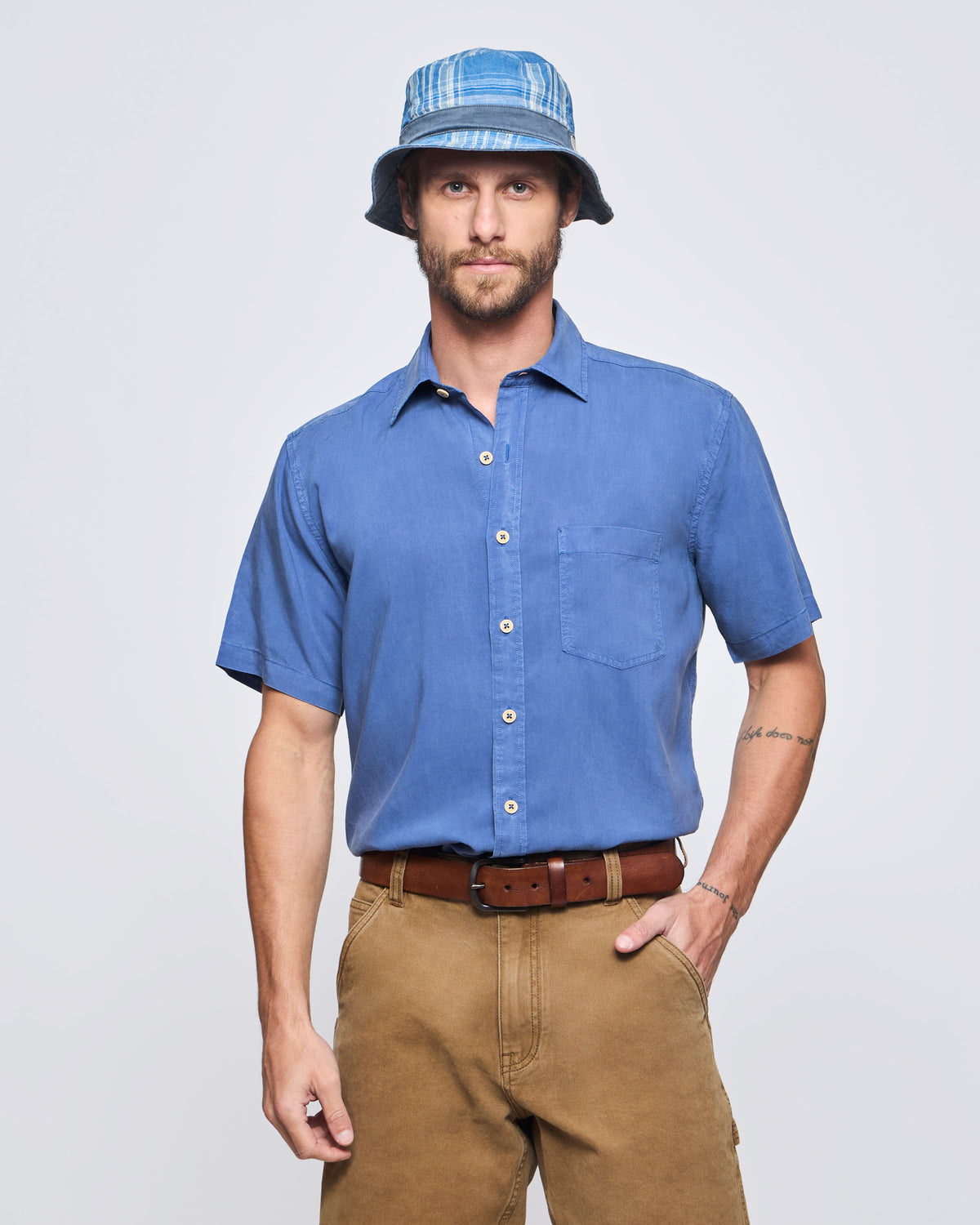 Camisa Sport Houston Weekend Manga Corta - Azul / M