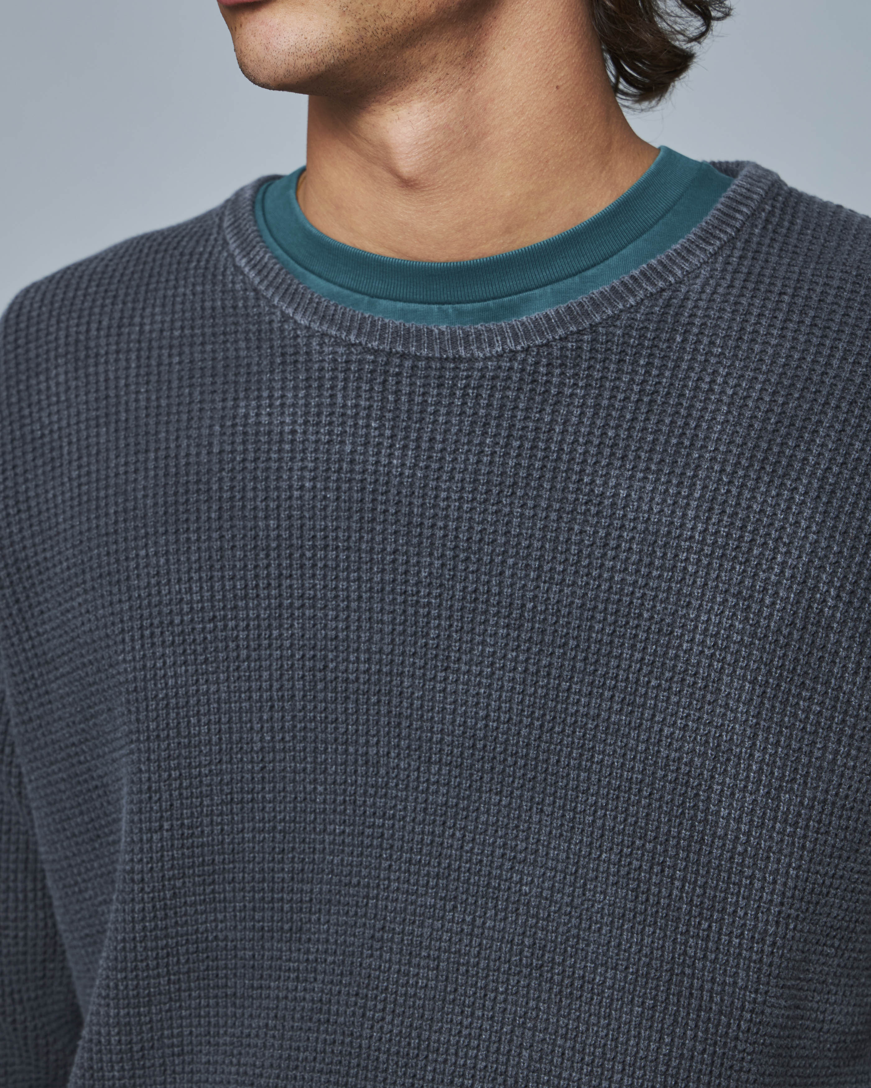 Sweater Cuello Redondo Waffle Vintage