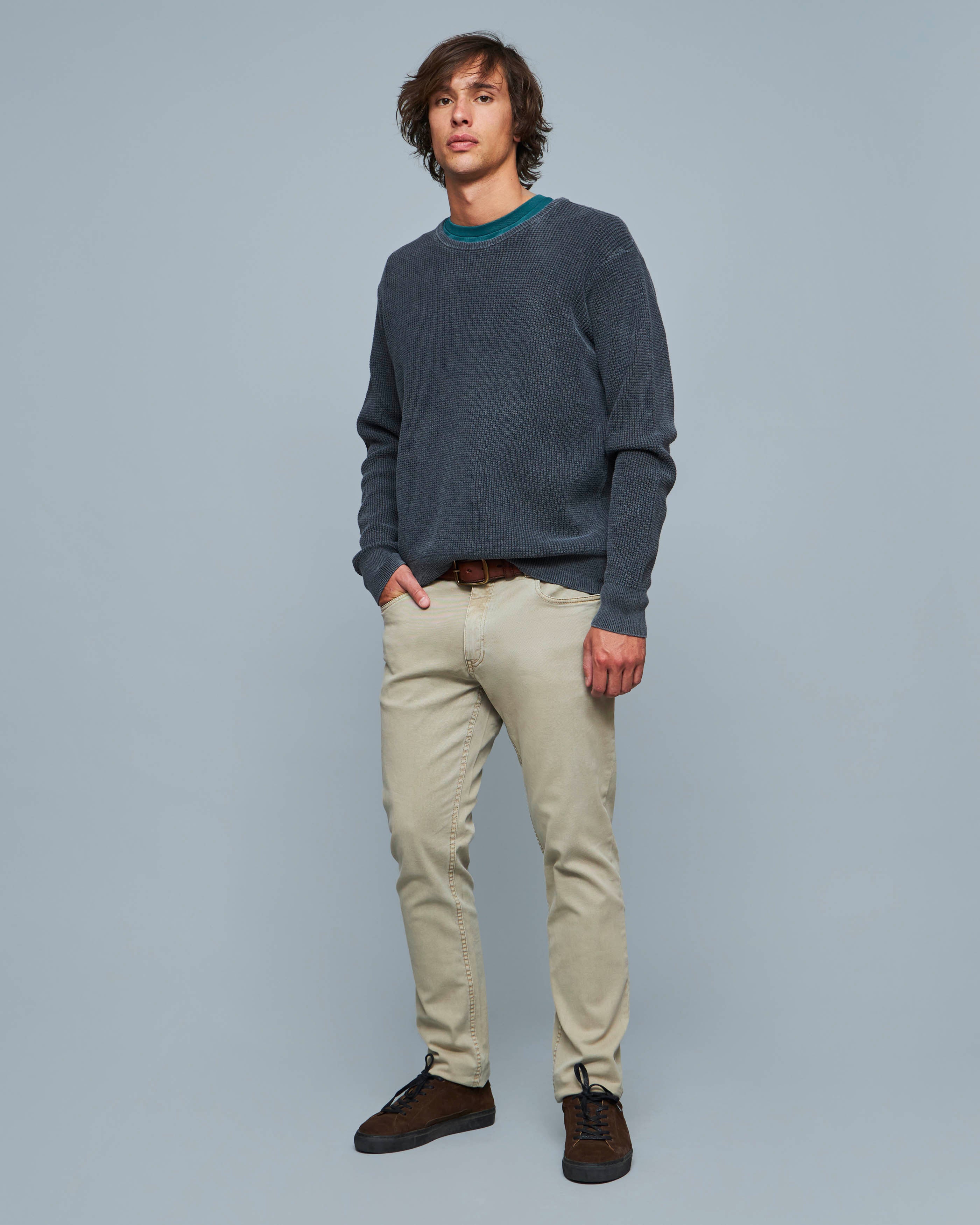 Sweater Cuello Redondo Waffle Vintage