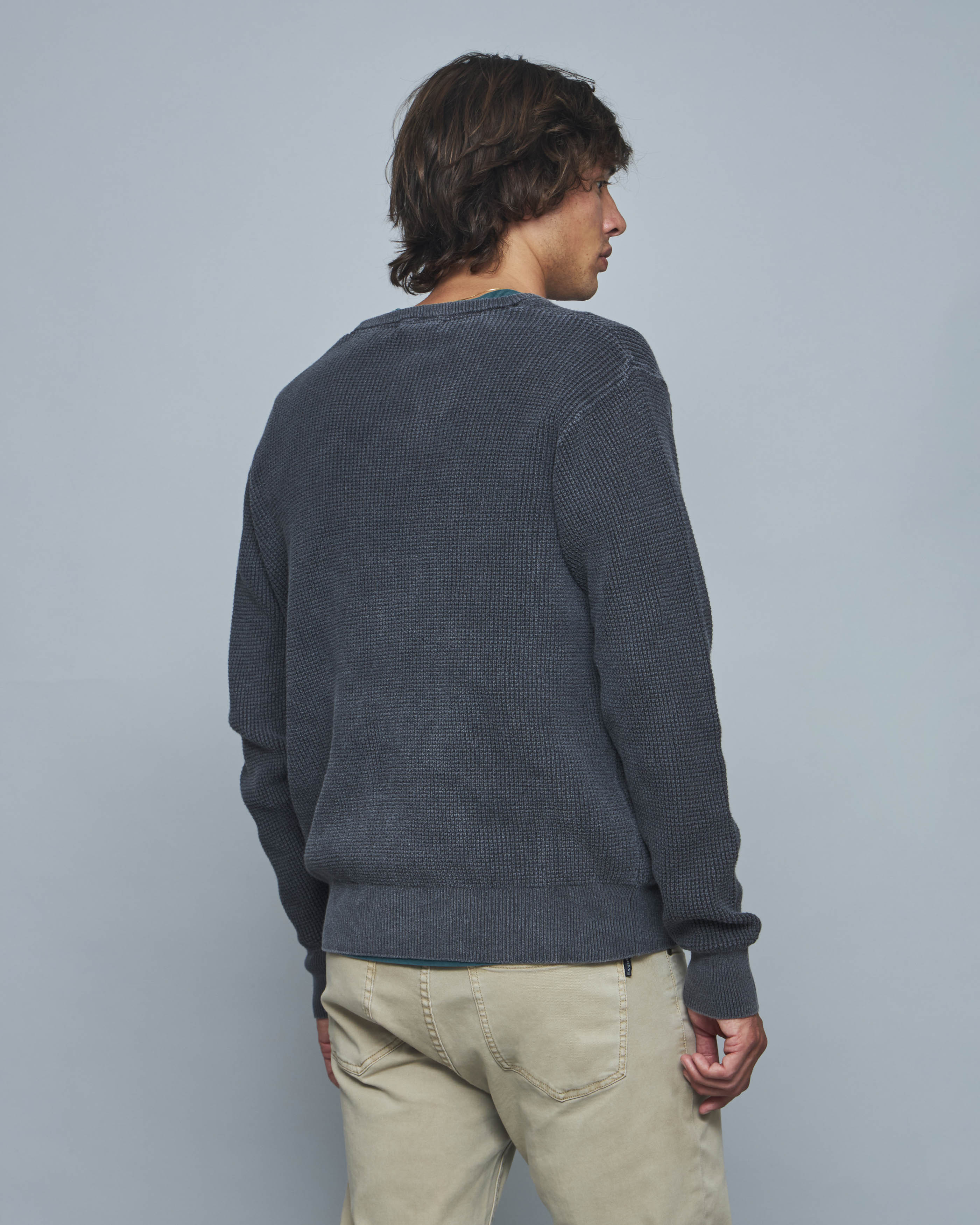 Sweater Cuello Redondo Waffle Vintage