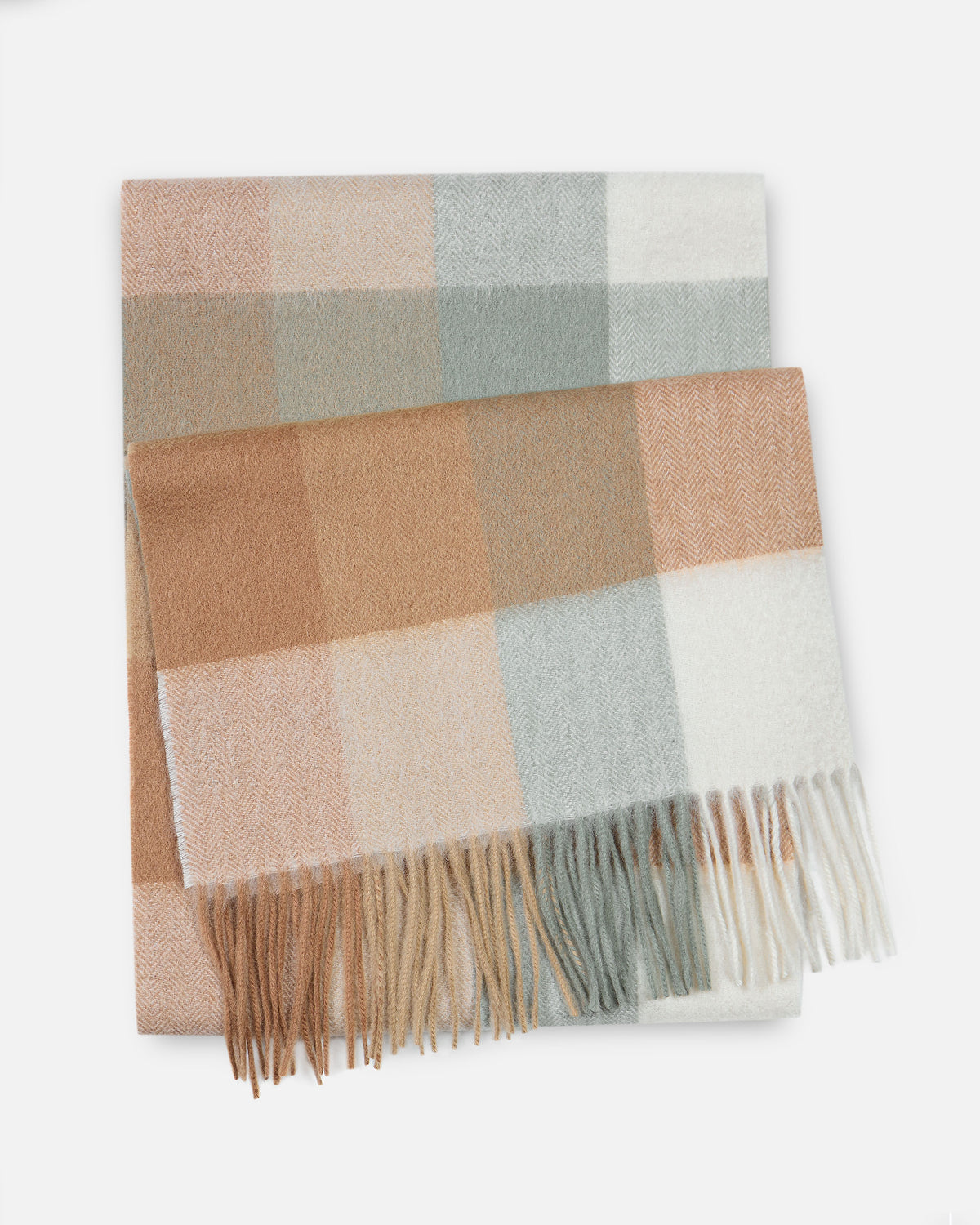 Bufanda Check de Cashmere - Celeste / TU