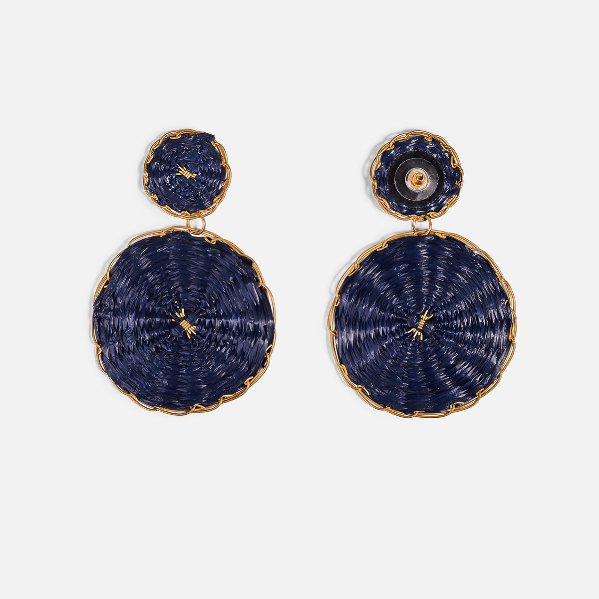 Aros Grandes doble Circulo en rafia Borde Metal – Saville Row