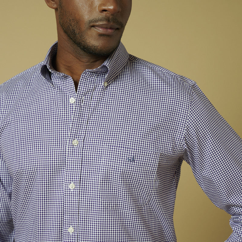 Camisa Sport Button Down Weekend Manga Larga a Cuadros Saville Row